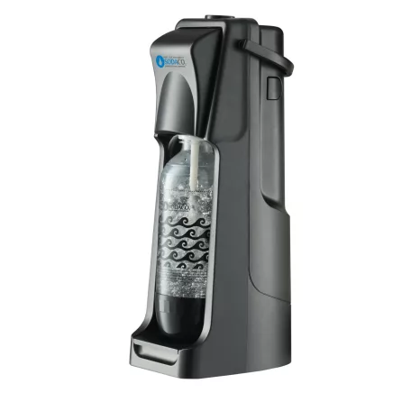 SodaCo B100B Orange / Lime Soda Maker fekete műanyag szódagép, házi szódakészítő 1 db 425g narancs vagy lime ízesítésű CO2 patronnal és 1 db 1 literes szénsavasító palackkal (B100BL / B100BO)