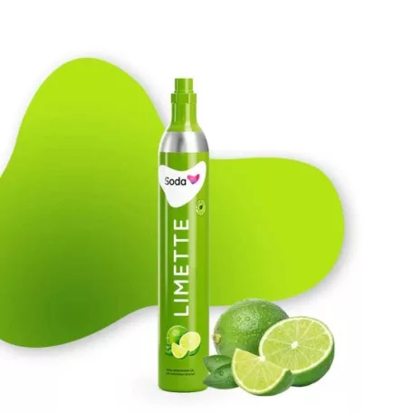 SodaCo B100B Orange / Lime Soda Maker fekete műanyag szódagép, házi szódakészítő 1 db 425g narancs vagy lime ízesítésű CO2 patronnal és 1 db 1 literes szénsavasító palackkal (B100BL / B100BO)