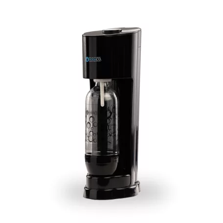 SodaCo R100B Royal Soda Maker MegaPack, fekete műanyag szódagép, házi szódakészítő 1 db 425g narancs ízesítésű CO2 patronnal, 2 x 500 ml ajándék szörppel és 1 db 1L szénsavasító palackkal