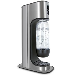   SodaCo S100S Stainless Steel Soda Maker nemesacél, inox szódagép, házi szódakészítő 1 db 425g CO2 patronnal és 1 db 1 literes szénsavasító palackkal