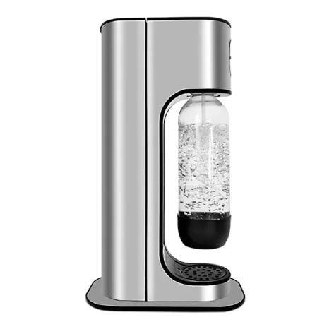 SodaCo S100S Stainless Steel Soda Maker nemesacél, inox szódagép, házi szódakészítő 1 db 425g CO2 patronnal és 1 db 1 literes szénsavasító palackkal