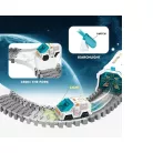 72Toys Space Explorer Spaceman Railway szett, 143 darabos űrállomás készlet projektorral, űrjárgánnyal és 2 űrhajóssal