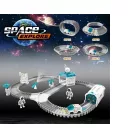 72Toys Space Explorer Spaceman Railway szett, 143 darabos űrállomás készlet projektorral, űrjárgánnyal és 2 űrhajóssal