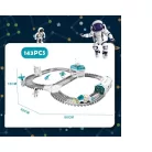 72Toys Space Explorer Spaceman Railway szett, 143 darabos űrállomás készlet projektorral, űrjárgánnyal és 2 űrhajóssal