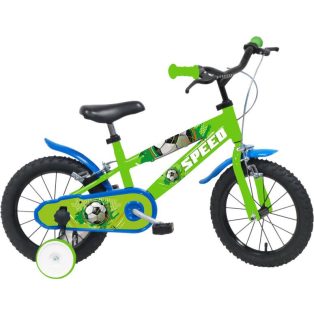   Denver Bikes / Bottari Speed 77395 MTB fiú 16" kerékpár, bicikli levehető támasztó kerekekkel 91 x 18 x 50 cm, zöld - kék