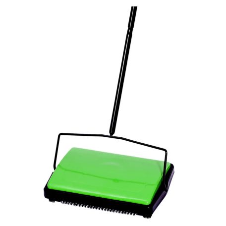 Splendid 281 x 194 x 67 mm zöld mechanikus szőnyegseprű, gördíthető, teljesen fém szőnyegtisztító, 85 cm fém nyéllel, 3 kefével
