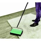 Splendid 281 x 194 x 67 mm zöld mechanikus szőnyegseprű, gördíthető, teljesen fém szőnyegtisztító, 85 cm fém nyéllel, 3 kefével