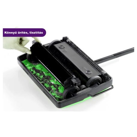 Splendid 281 x 194 x 67 mm zöld mechanikus szőnyegseprű, gördíthető, teljesen fém szőnyegtisztító, 85 cm fém nyéllel, 3 kefével