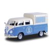   MotorMax Volkswagen Transporter T2 Food & Drink 1:24 kék-fehér 17 cm fém + műanyag modell autó, autómodell, nyitható büfékocsi