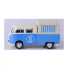 MotorMax Volkswagen Transporter T2 Food & Drink 1:24 kék-fehér 17 cm fém + műanyag modell autó, autómodell, nyitható büfékocsi