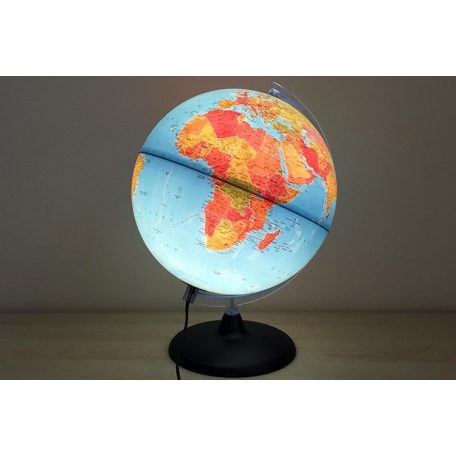 Livarno Home / Tecnodidattica 30 cm Globus LED, magyar feliratos világító földgömb, domborzati, politikai ábrázolással és a Föld növényvilágával (2025 április)