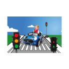 Toy Lino Semafor 720 x 215 mm elemes, álló játék közlekedési lámpa, jelzőlámpa valósághű fény funkcióval, autós és gyalogos jelzéssel