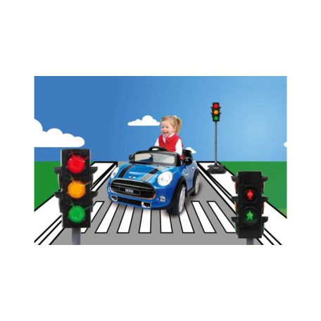 Toy Lino Semafor 720 x 215 mm elemes, álló játék közlekedési lámpa, jelzőlámpa valósághű fény funkcióval, autós és gyalogos jelzéssel