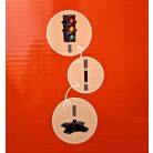 Toy Lino Semafor 720 x 215 mm elemes, álló játék közlekedési lámpa, jelzőlámpa valósághű fény funkcióval, autós és gyalogos jelzéssel