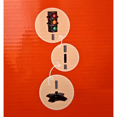 Toy Lino Semafor 720 x 215 mm elemes, álló játék közlekedési lámpa, jelzőlámpa valósághű fény funkcióval, autós és gyalogos jelzéssel