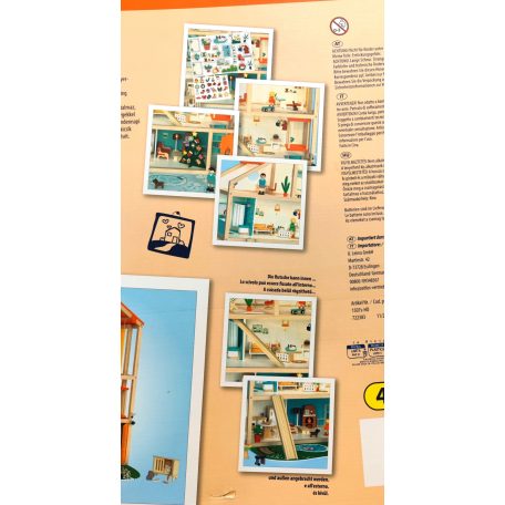 Toy Lino 3 szintes XXL fa babaház, 62 x 79 x 29 cm elektromos, világító natúr fa babaház lifttel, bútorokkal, 50 kiegészítővel (PlayTive XXL fa babaház helyettesítő)