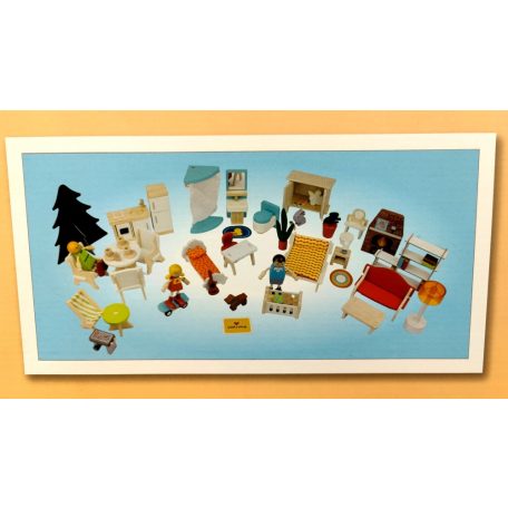 Toy Lino 3 szintes XXL fa babaház, 62 x 79 x 29 cm elektromos, világító natúr fa babaház lifttel, bútorokkal, 50 kiegészítővel (PlayTive XXL fa babaház helyettesítő)