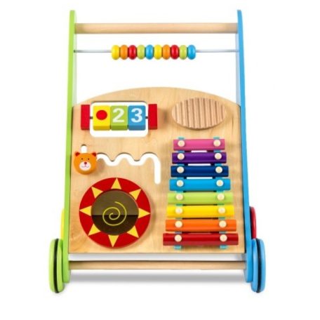 TOBI Toys Fa járássegítő babafoglalkoztatóval - tanító oktató játék xilofonnal, formaberakóval