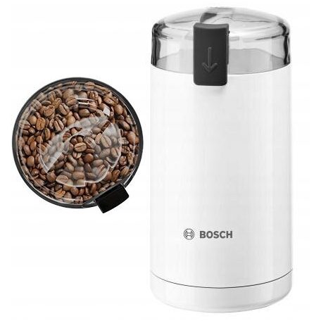Bosch TSM6A011W fehér elektromos kávédaráló, Coffee Grinder, 180W 75g kávéőrlő (9 csésze kapacitás)