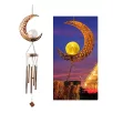   Tesco Outdoor Solar Moon Light napelemes, világító szélcsengő, melegfehér repedezett mintás kristálygömbbel, Hold témával, 5 rúddal 175 x 105 x 1040 mm