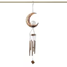 Tesco Outdoor Solar Moon Light napelemes, világító szélcsengő, melegfehér repedezett mintás kristálygömbbel, Hold témával, 5 rúddal 175 x 105 x 1040 mm