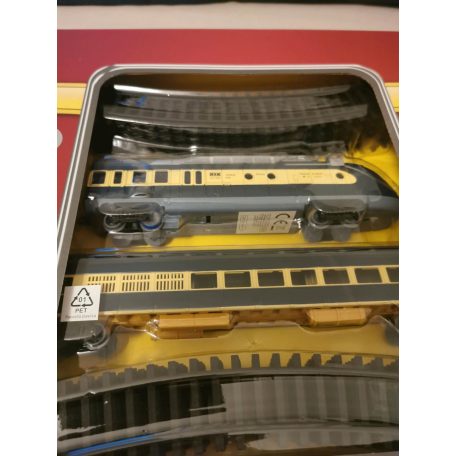 TD Spielset Trans Europe 101 x 101 cm elektromos (elemes) hangot adó és világító személyvonat, játék vonat szett, 14 részes vasút készlet, körpályával