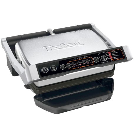 Tefal OptiGrill+ Initial GC706D34 inox 2000W kontaktgrill 6 automata programmal, kiolvasztás funkcióval, súlyméréssel, kivehető sütőlapokkal