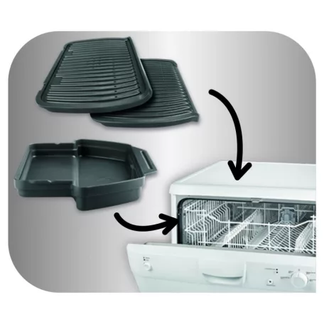 Tefal OptiGrill+ Initial GC706D34 inox 2000W kontaktgrill 6 automata programmal, kiolvasztás funkcióval, súlyméréssel, kivehető sütőlapokkal