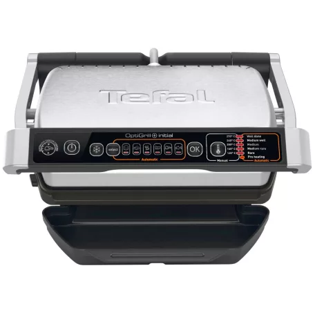Tefal OptiGrill+ Initial GC706D34 inox 2000W kontaktgrill 6 automata programmal, kiolvasztás funkcióval, súlyméréssel, kivehető sütőlapokkal