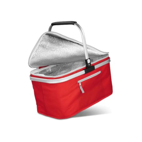 TopMove Insulated Shopping Basket 24 literes 480 x 290 x 245 mm thermo bevásárlókosár, kosár, szigetelt hűtőtáska 15 kg teherbírással, piros