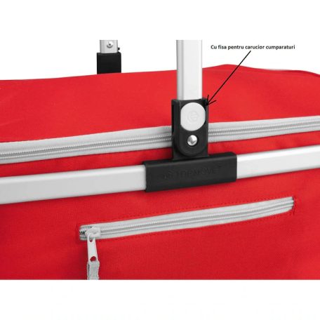 TopMove Insulated Shopping Basket 24 literes 480 x 290 x 245 mm thermo bevásárlókosár, kosár, szigetelt hűtőtáska 15 kg teherbírással, piros