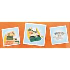 Toy Lino 15 x 10 x 15 cm 36 részes, kreativitás és fantázia fejlesztő fa játék pénztárgép, kassza, kasszagép bankkártya terminállal, kézi szekkenner és érémkkel