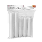 SilverCrest / Ambiano Tripla Maxi Pack sous-vide vákuumfólia, 5 tekercs + 75 tasak csomagolófólia fóliahegesztőhöz (3 x 22 x 300 cm + 2 x 28 x 300 cm tekercs + 50 db 15x25 cm és 25 db 25x30 cm tasak)