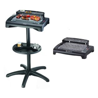   Trisa 7564 Wonderchef BBQ Classic kültéri / beltéri elektromos grill, 1950W 34 x 24 cm asztali / állványos (álló) grillsütő tároló polccal