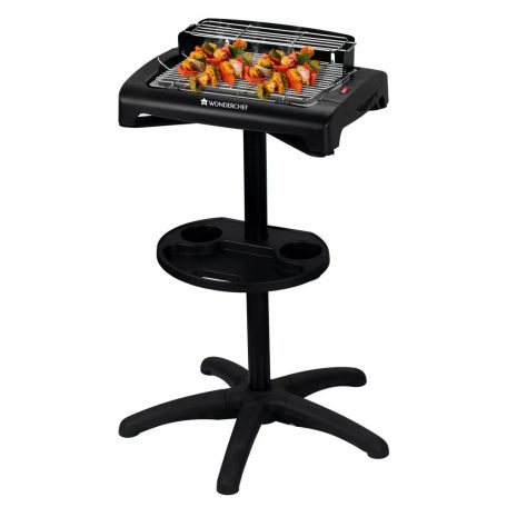 Trisa 7564 Wonderchef BBQ Classic kültéri / beltéri elektromos grill, 1950W 34 x 24 cm asztali / állványos (álló) grillsütő tároló polccal