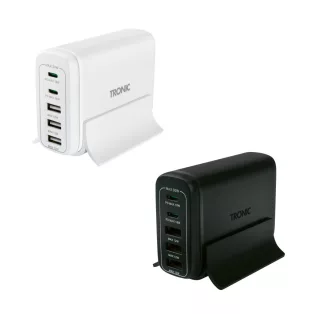   Tronic TUL 2 A1 5 portos 30W USB / USB-C töltőállomás PD (Power Delivery) 18W QuickCharge gyorstöltő porttal 5V 3A / 9V 2A / 12V 1.5A fehér / fekete