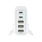 Tronic TUL 2 A1 5 portos 30W USB / USB-C töltőállomás PD (Power Delivery) 18W QuickCharge gyorstöltő porttal 5V 3A / 9V 2A / 12V 1.5A fehér / fekete