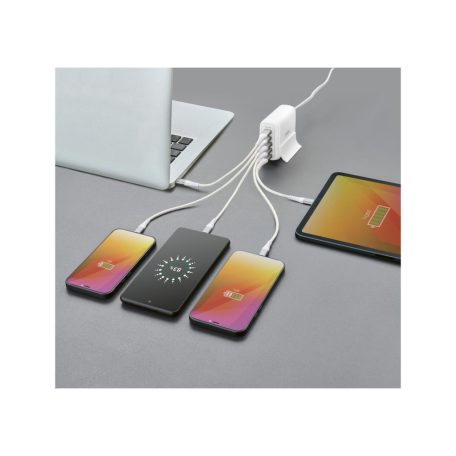 Tronic TUL 2 A1 5 portos 30W USB / USB-C töltőállomás PD (Power Delivery) 18W QuickCharge gyorstöltő porttal 5V 3A / 9V 2A / 12V 1.5A fehér / fekete
