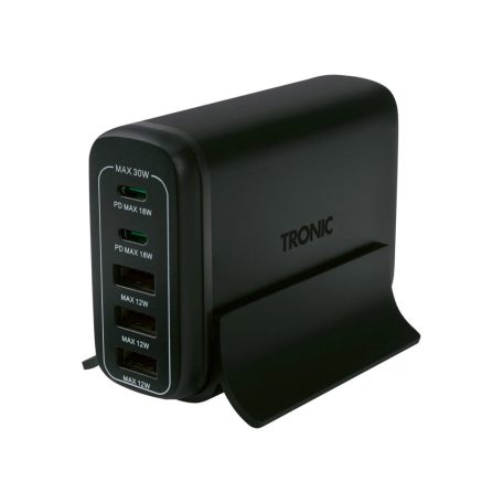 Tronic TUL 2 A1 5 portos 30W USB / USB-C töltőállomás PD (Power Delivery) 18W QuickCharge gyorstöltő porttal 5V 3A / 9V 2A / 12V 1.5A fehér / fekete