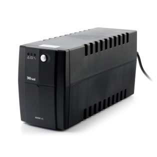   Trust 17681 Black AVR 600VA / 300W UPS, kompakt, fekete szünetmentes tápegység 12V 7Ah zselés akkumulátorral