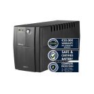 Trust 17681 Black AVR 600VA / 300W UPS, kompakt, fekete szünetmentes tápegység 12V 7Ah zselés akkumulátorral