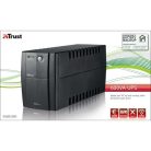 Trust 17681 Black AVR 600VA / 300W UPS, kompakt, fekete szünetmentes tápegység 12V 7Ah zselés akkumulátorral