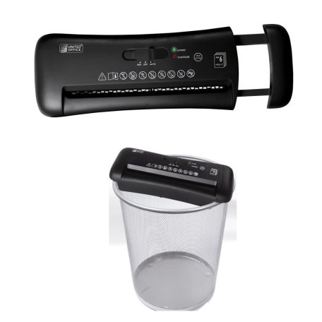 Tronic TAV 190 A1 / United Office UAV 190 / SilverCrest SAV 190 C2 Shredder 190W gyűjtőkosár nélküli, szemeteskosárra helyezthető A4 iratmegsemmisítő fehér / fekete