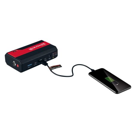 Ultimate Speed UMAP 12000 C4 hordozható indításrásegítő, 12 000 mAh 38,4 Wh LiFePO4 Li-ion PowerBank, 12V bikázó, kompakt indítóakku