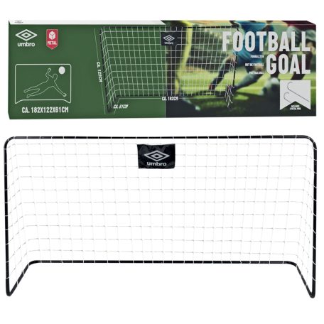 UMBRO 268811 fémvázas focikapu 182 x 122 x 61 cm gyermek focikapu hálóval, futballkapu, edzőkapu 1 db