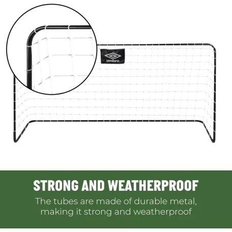 UMBRO 268811 fémvázas focikapu 182 x 122 x 61 cm gyermek focikapu hálóval, futballkapu, edzőkapu 1 db