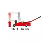 Ultimate Speed hidraulikus 2T (2 tonnás) autó emelő, krokodilemelő 135 - 357 mm emelési magaság, piros (500533)