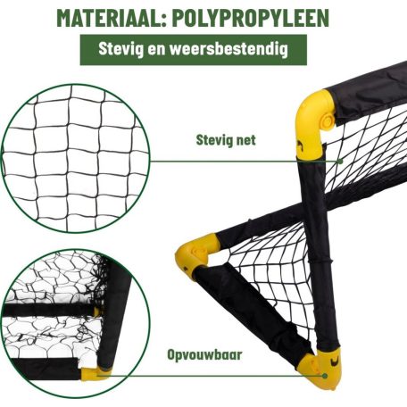 Umbro 2 db 50 x 44 x 44 cm műanyag, összecsukható gyermek focikapu SZETT hálóval, futballkapu pár, 2 db gyerek edzőkapu (Foldable Football Goal 26877)