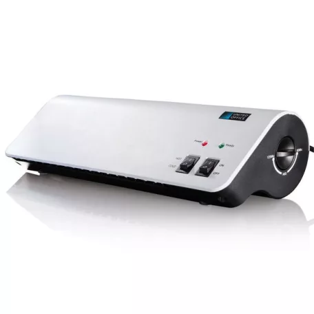 United Office ULG-350 A4 lamináló gép, 350W laminátor, hideg - meleg laminálógép 30 db lamináló fóliával