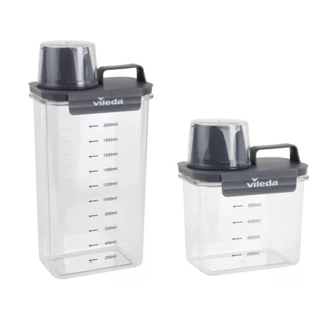 Vileda Easy Home 2 az 1-ben mosószer / mosópor tároló és adagoló doboz készlet 1100 ml (kicsi) + 2300 ml (nagy) tartály szett 150 ml adagoló kupakkal